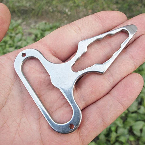 Stainless Steel Multi Functional Camping Wrench Tool - Portable EDC Survival Tool