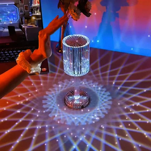 Diamond Glow Acrylic Touch Table Lamp – RGB LED Crystal Night Light