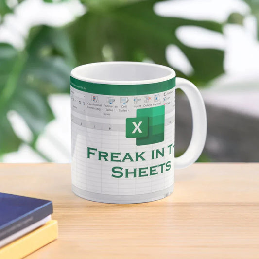 "Freak In The Sheets" Funny Spreadsheet Mug – Novelty Office Gift