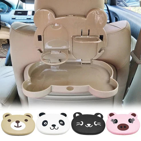 Kids Foldable Car Back Seat Table - Travel Activity Tray for Children