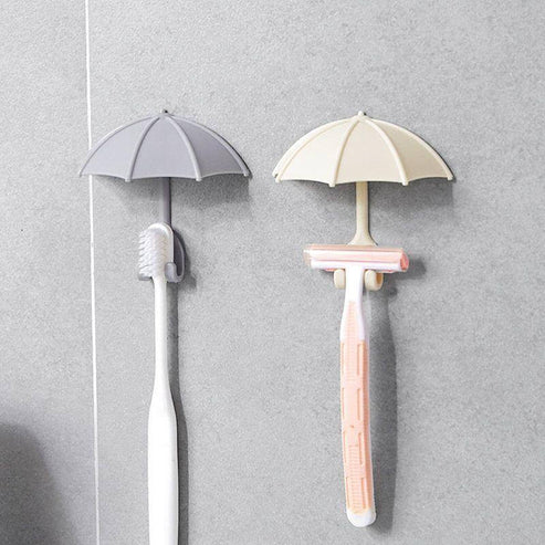 3pcs Set Cute Umbrella Toothbrush Hook - Wall-Mounted Holder