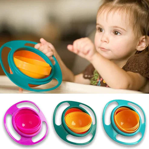 Children's Anti-Spill Gyro Bowl - 360° Gyroscopic Saturn Design Kids Bowl, FDA Approved BPA Free in 3 Colors