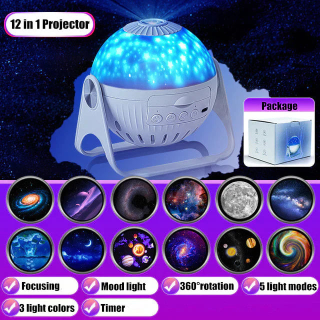 Planetarium Galaxy Night Light Projector – 360° Rotating Star & Nebula Projector for Bedroom, Kids & Home Decor