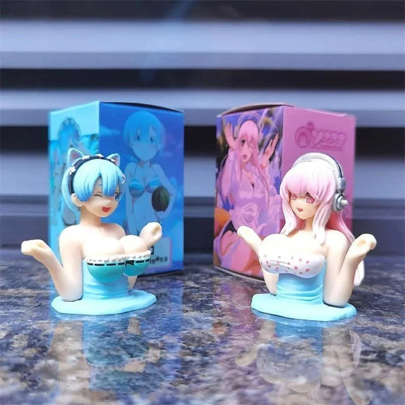 Kawaii Shake Girl Car Dashboard Ornament – Cute Bobblehead Decoration for Car Interior