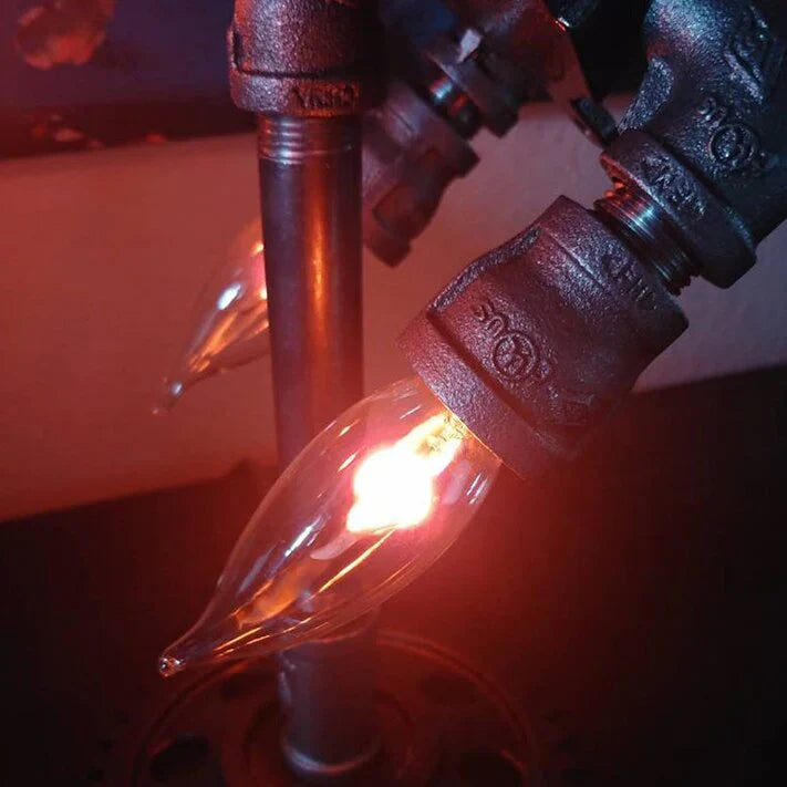 Steampunk Rocket Lamp – Vintage Industrial LED Table Light for Home, Office & Desk Decor