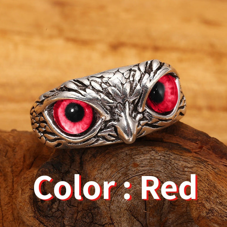 Owl Eye Adjustable Ring – Vintage Retro Alloy Open Ring for Men & Women | 6 Colours