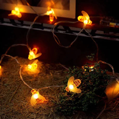 Battery Operated Honey Bee String Lights – Cute LED Fairy Lights for Home & Party Decor