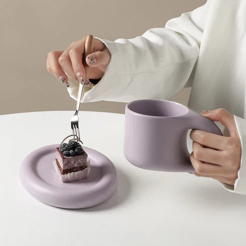Nordic Handmade Ceramic Mug with Handle – Artisan Coffee Cup