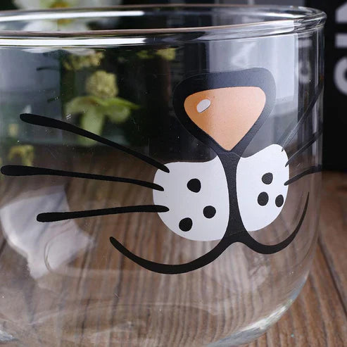 Cute Cat Glass Coffee Cup – Adorable Kitty Drinkware