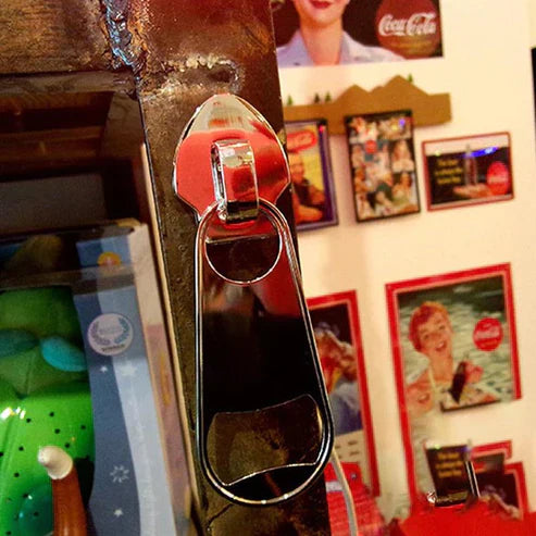 Magnetic Zipper Bottle Opener - Cool Novelty Beer Bottle Cap Remover
