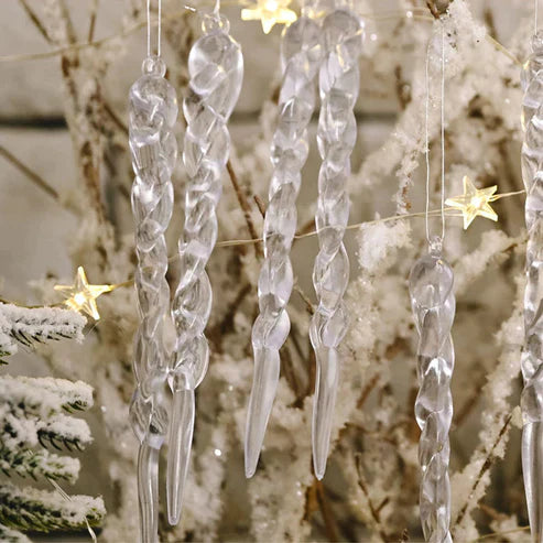 12Pcs Christmas Tree Decoration Artificial Icicles - Hanging Ornaments Set
