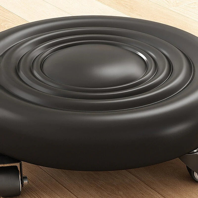 360° Rotating Wheeled Rolling Stool – PU Leather, 5 Swivel Casters | Home & Office Seat
