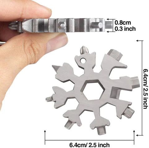 Snowflake 18-in-1 Multi Tool – Stainless Steel EDC Pocket Tool & Christmas Gift