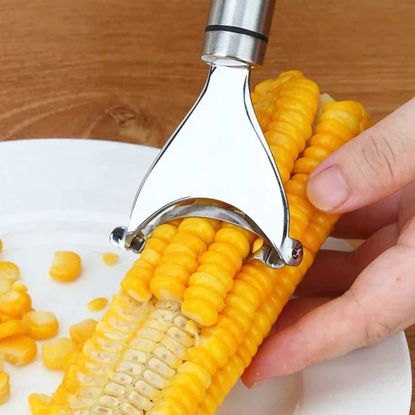 Stainless Steel Corn Peeler – Serrated Kernel Remover for Corn on the Cob