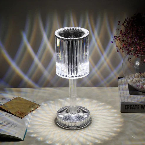 Diamond Glow Acrylic Touch Table Lamp – RGB LED Crystal Night Light