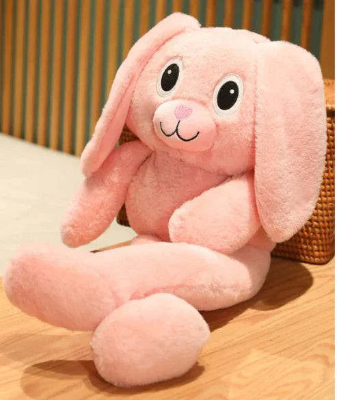 Telescopic Rabbit Plush - Cute Extendable Long-Eared Bunny Stuffed Toy