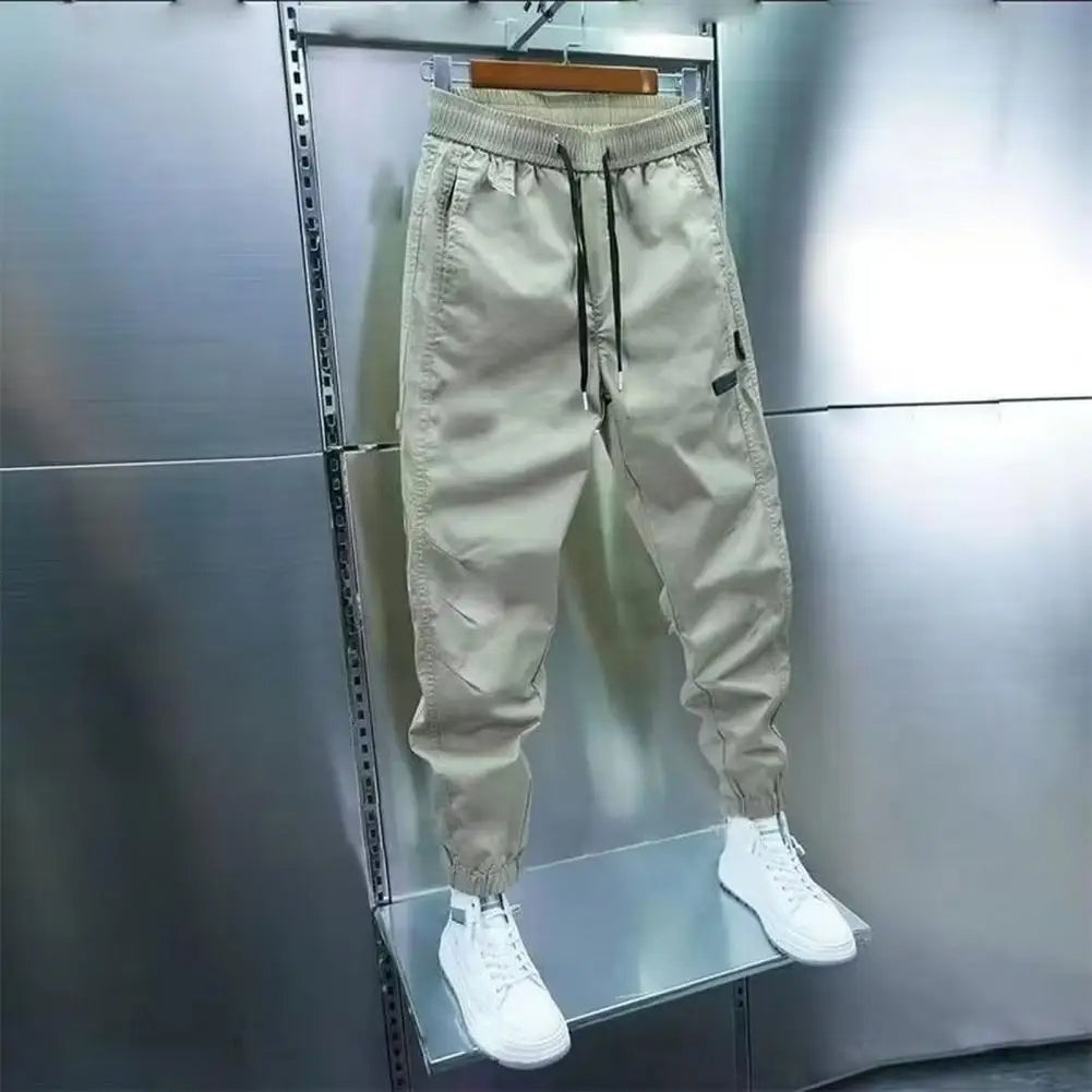 Men's Jogger Cargo Pants – Slim Fit Harem Trousers with Elastic Waist & Pockets
