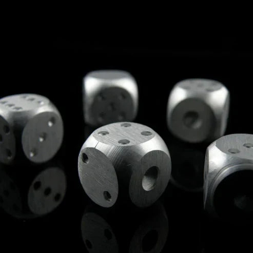 5pcs Aluminum Alloy Metal Dice Set - Premium Gaming Dice with Case