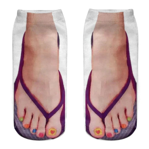 3D Printed Funny Creative Ankle Socks - Novelty Food Print Socks