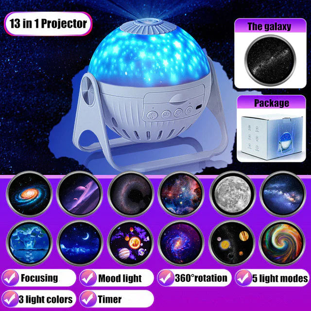 Planetarium Galaxy Night Light Projector – 360° Rotating Star & Nebula Projector for Bedroom, Kids & Home Decor