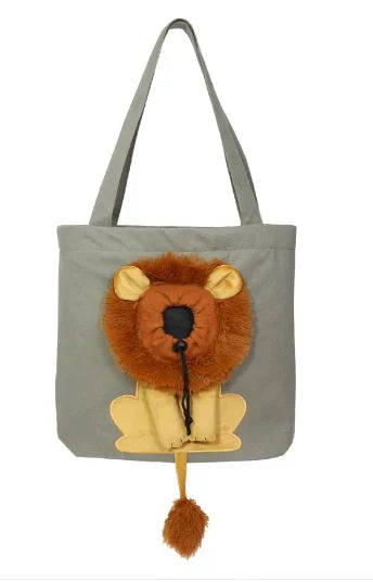 Lion Shape Pet Carrier Bag – Exposed Head Backpack for Cats & Small Dogs