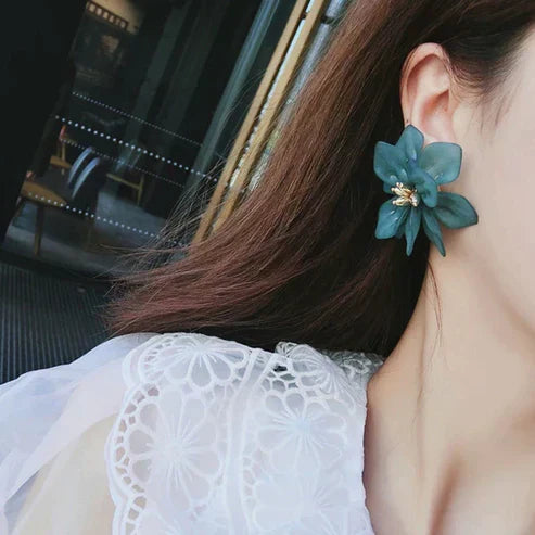 Acrylic Flower Earrings For Earthy Vibes - Boho Statement Jewelry