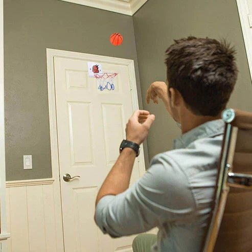 Wall-Mounted Mini Basketball Hoop Toy Set - Suction Cup Indoor Basketball for Home, Office & Kids Ages 5+