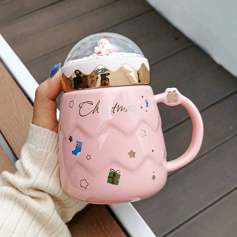 3D Happy Christmas Mugs - Festive Holiday Coffee Mug with 3D Design