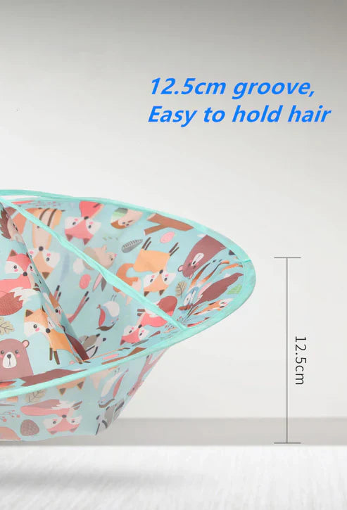 Reusable Kids Hair Cutting Cape - Cartoon Polyester Umbrella Hair Clipping Catcher for Children's Haircuts at Home