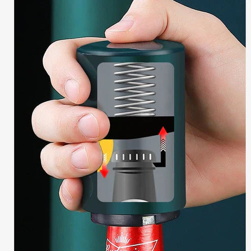 Easy Press Automatic Bottle Opener - One Touch Magnetic Cap Catcher
