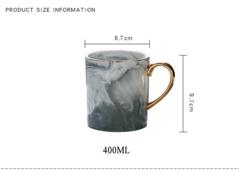 European Marble Porcelain Mug – Elegant Luxury Coffee Cup