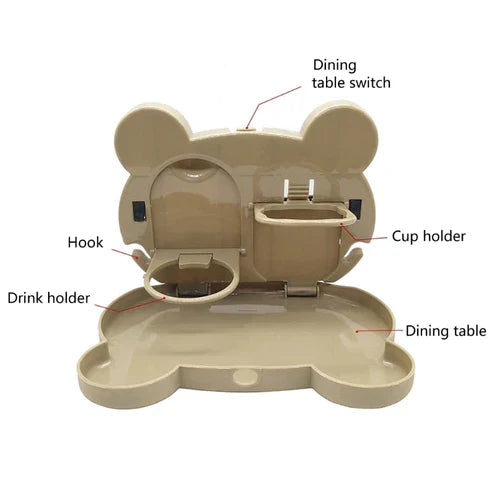 Kids Foldable Car Back Seat Table - Travel Activity Tray for Children