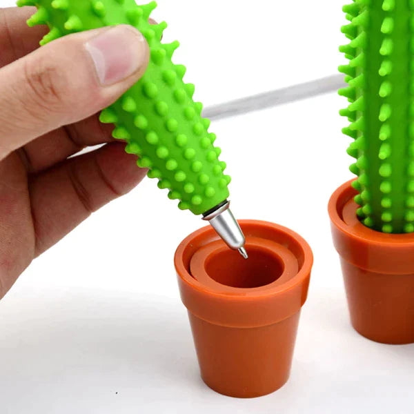 Cactus Ballpoint Pens – Set of 5 Cute Green Cactus Pens for Office & School