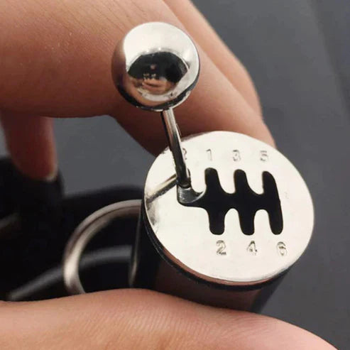 Six-Speed Manual Shift Keychain – Zinc Alloy Gear Shift Key Ring for Car Enthusiasts