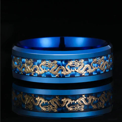 Vintage China Dragon Ring for Men - Stainless Steel Statement Ring