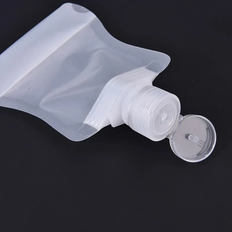 Travel Pouch Bag - 10-Pack Leak-Proof Reusable Liquid Bottles Set