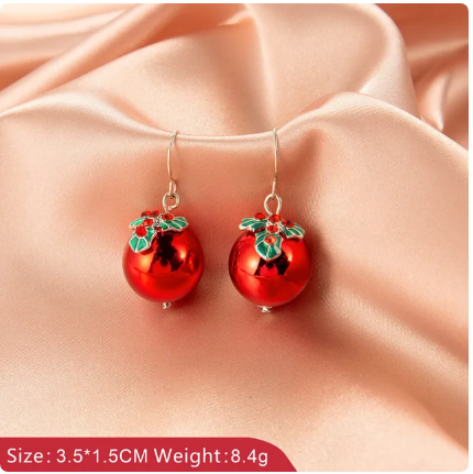 Christmas Snowman Earrings - Festive Bells Dangle Drop Earrings for Women