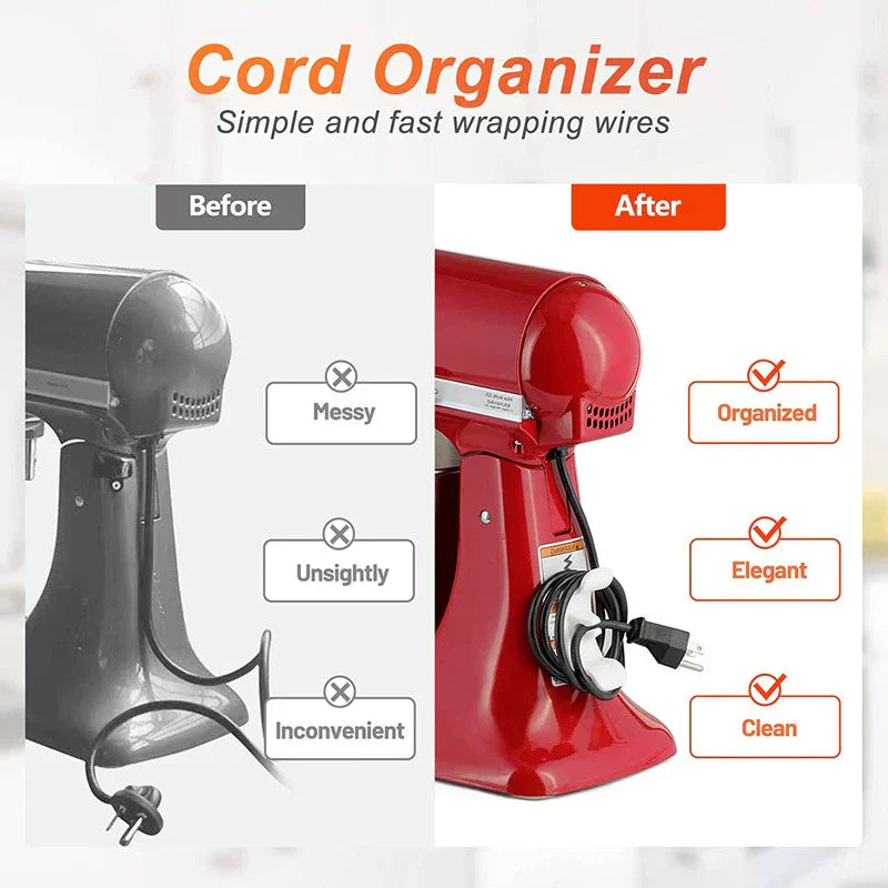 Cord Wrapper Hooks & Cable Organizer Set – 3/6pcs Wire Management Clips