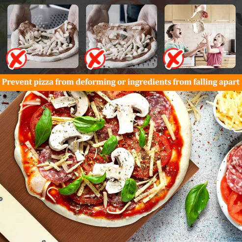 Sliding Pizza Peel Shovel – Stainless Steel Baker's Paddle with Removable Wooden Handle