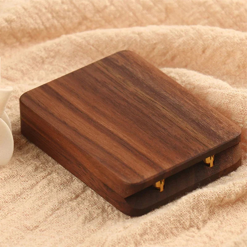 Lovely Wooden Rotating Ring Box - Handmade Proposal & Engagement Ring Bearer Box with Magnetic Closure