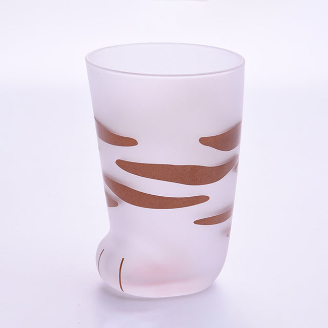 Cat Paw Glass Cup – 300ml Kawaii Frosted Cat Claw Coffee & Milk Cup
