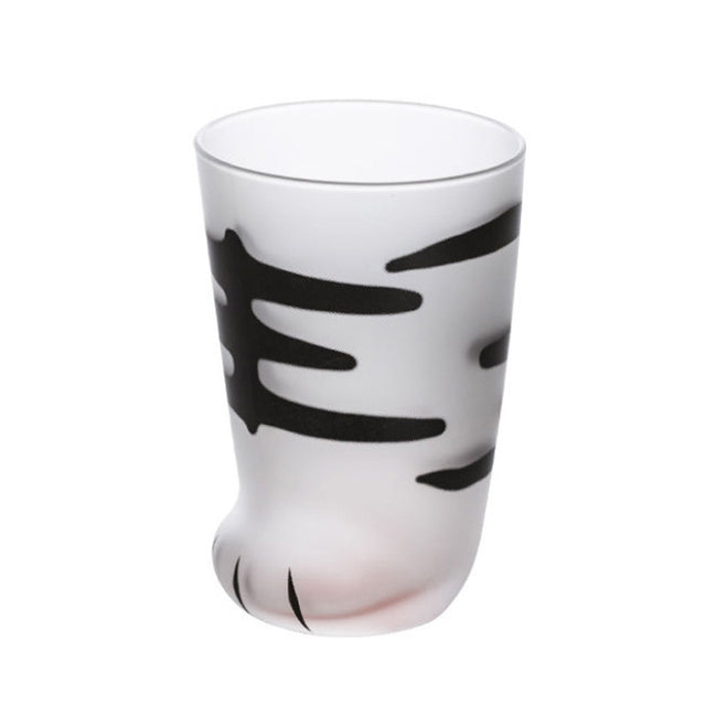Cat Paw Glass Cup – 300ml Kawaii Frosted Cat Claw Coffee & Milk Cup