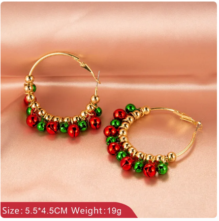Christmas Snowman Earrings - Festive Bells Dangle Drop Earrings for Women