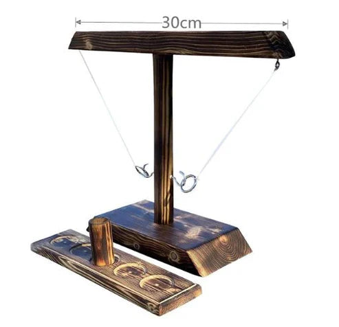Hook Ring Toss Interactive Game - Wooden Ladder Party Game
