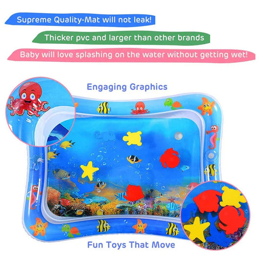 Baby & Kids Water Play Mat – Inflatable Splash Pad Tummy Time Sensory Mat for Infants & Toddlers