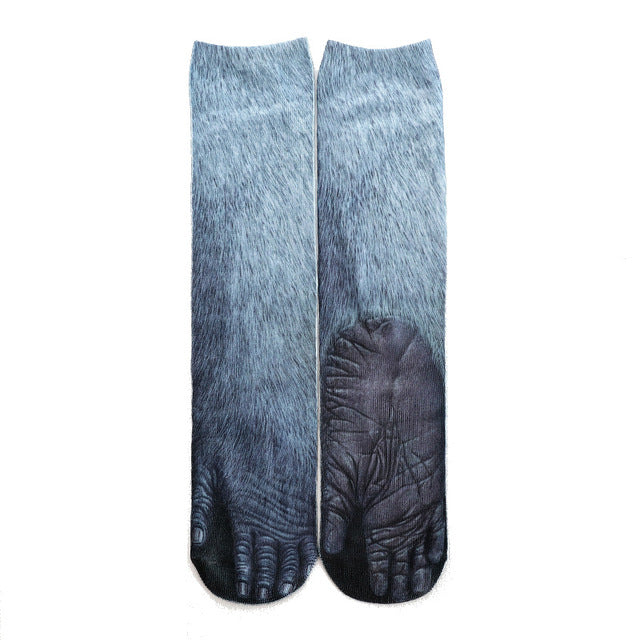 Animal Paw Socks – Cute Novelty Fluffy Paw Print Socks for Women & Kids