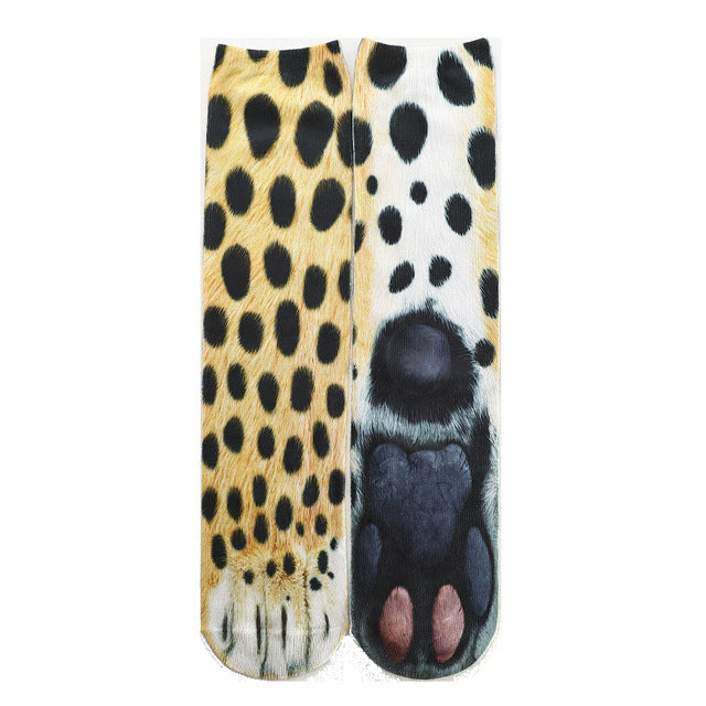 Animal Paw Socks – Cute Novelty Fluffy Paw Print Socks for Women & Kids