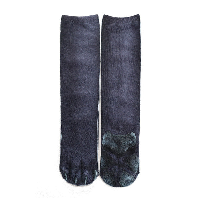Animal Paw Socks – Cute Novelty Fluffy Paw Print Socks for Women & Kids