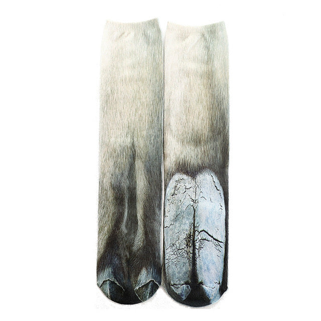 Animal Paw Socks – Cute Novelty Fluffy Paw Print Socks for Women & Kids