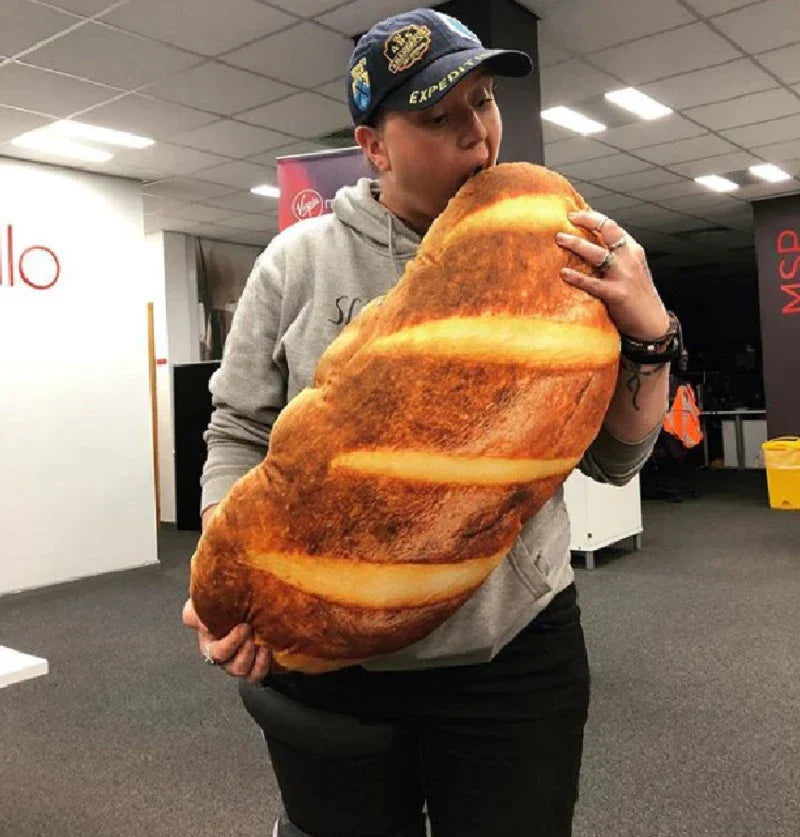 3D Bread Shape Plush Pillow – Realistic Simulation Cushion for Kids & Home Decor